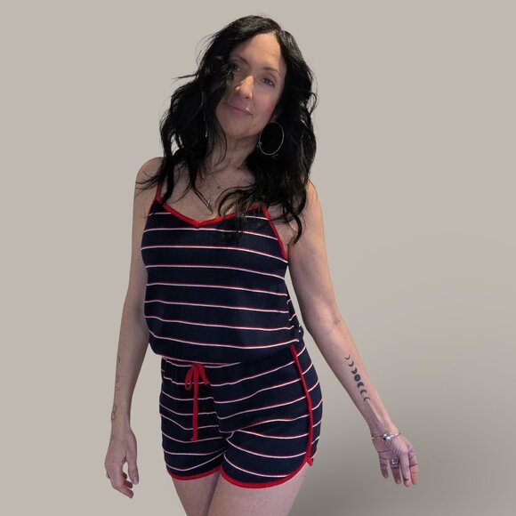 Mossimo Red, White and Blue Striped Romper - Small - Picture 4 of 10